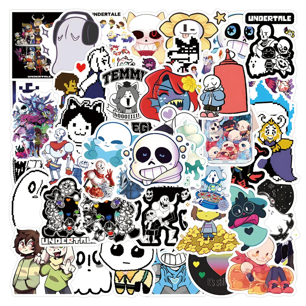 Undertale Stickers Set: Waterproof PVC Decals for Phone, Laptop, Fridge, Luggage (ONLINE ORDER ONLY)