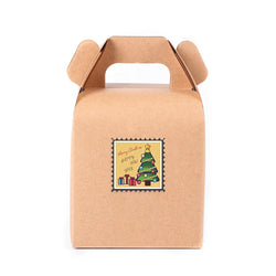 50-500Pcs 3.8cm Merry Christmas Stickers Square Christmas Tree Holiday Adhesive Labels For Cards Present Envelopes Seal Box Bag (ONLINE ORDER ONLY)