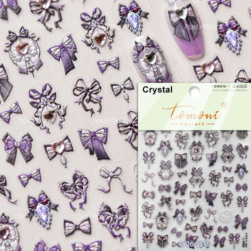 Cute Pet Creamy Rabbit Bear Dog Ribbon Bowknot Lamb Red Painted Heartbeat Flowers Adhesive Nail Art Stickers 3D Manicure Decals (Online Order Only)