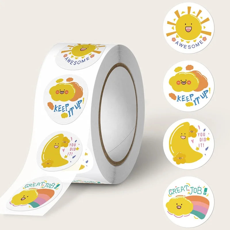 100-500PCS  Children's Stickers New Cartoon Rolling Packaging Stickers Photocard Decor Labels for Kids Package  home made (Online Order Only)