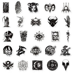 10/30/50PCS Gothic Skull Eyes Sticky PVC Sticker Aesthetic DIY Decoration Scrapbooking Hand Accounting Supplies for Kids (Online Order Only)