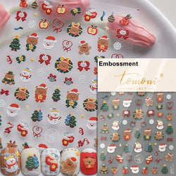 Shiny White Pink Blue Gold Snowflakes Hexagon Water Bubbles Winter 5D Self Adhesive Nail Art Stickers Rhinestone Manicure Decals (ONLINE ORDER ONLY)