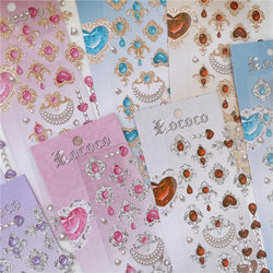 Cute Love Gem Pearl Stickers Diary Scrapbooking DIY Album Decoration Sticker Aesthetic Personalized INS Kawaii Korean Stationery (ONLINE ORDER ONLY)