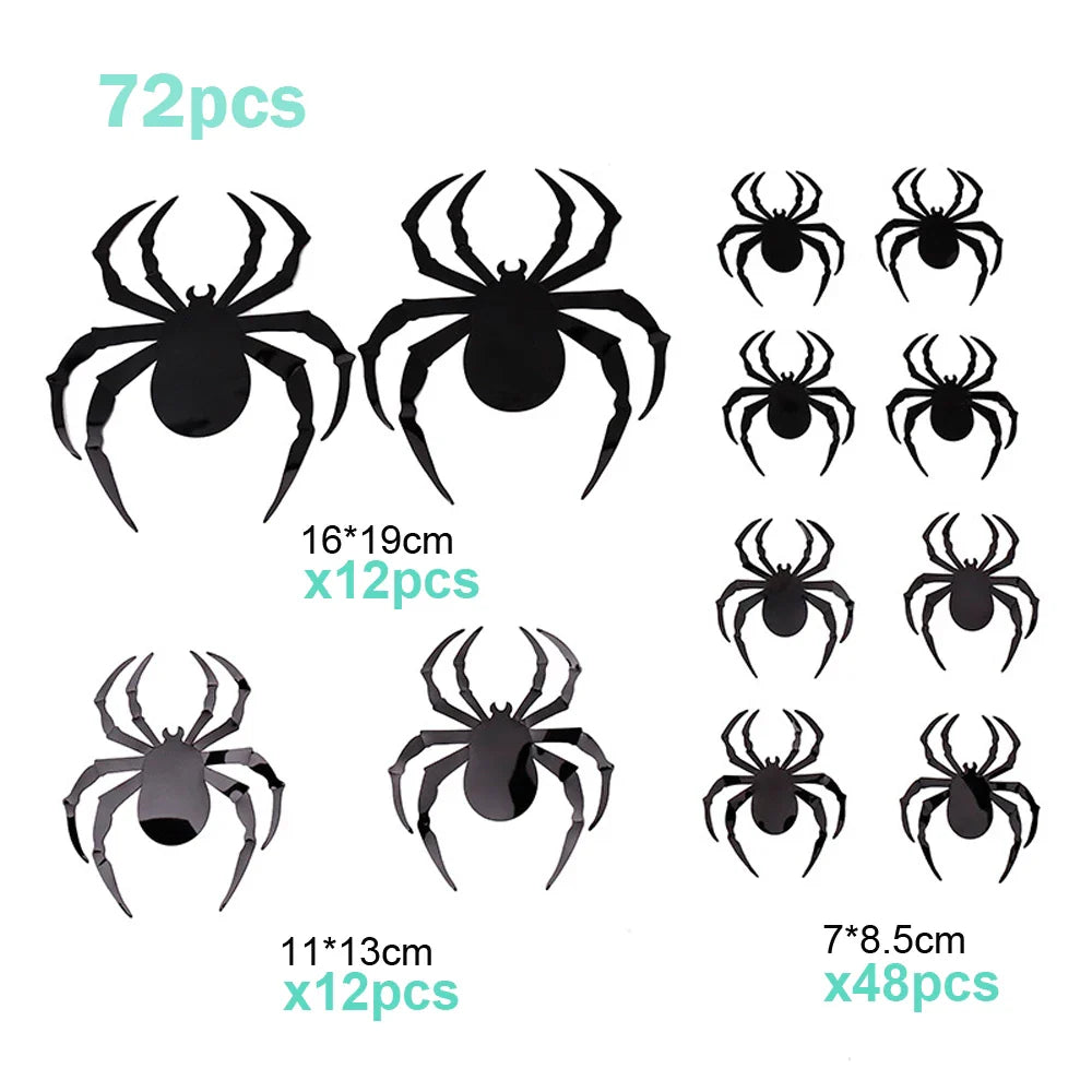 72/48/12Pcs 3D Wall Stickers Bat Stickers Halloween Decoration Vinyl Sticker Bat Sticker for Home Halloween Party Decorations (Online Order Only)