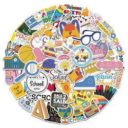 School Season Stickers 10/30/50Pcs for Suitcase, Skateboard, Laptop, Luggage, Phone, DIY Decal (Online Order Only)