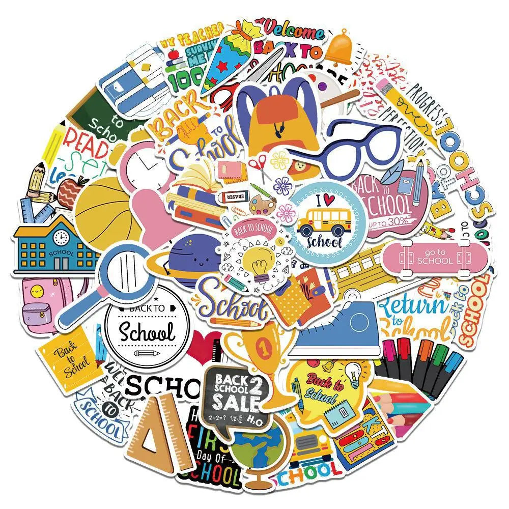 School Season Stickers 10/30/50Pcs for Suitcase, Skateboard, Laptop, Luggage, Phone, DIY Decal (Online Order Only)