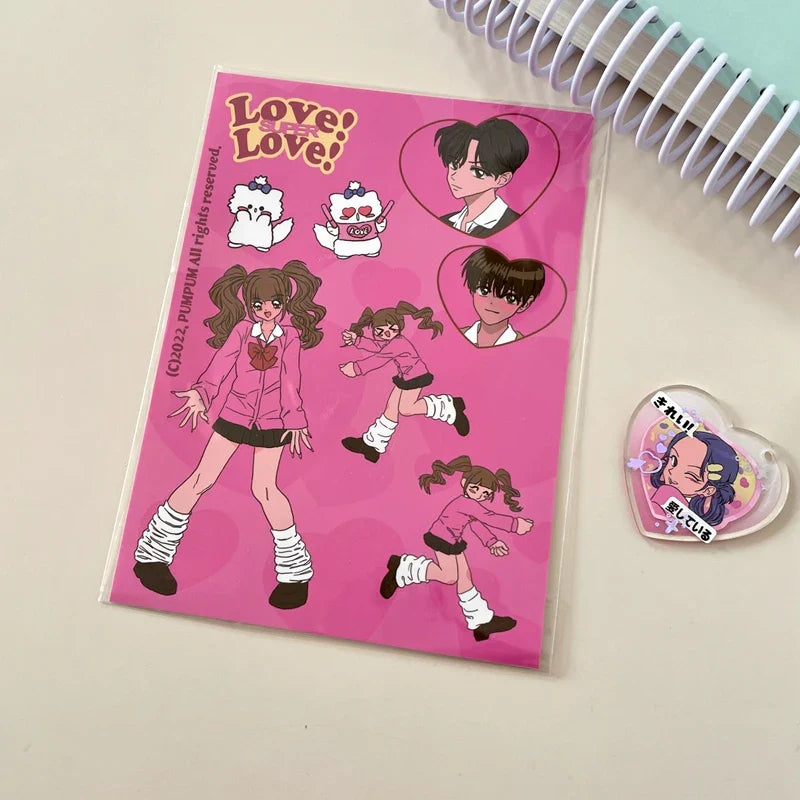Korean Ins Cute Retro Girl Sticker Planner Scrapbooking DIY Album Decoration Sticker Aesthetic Personalized Kawaii Stationery (ONLINE ORDER ONLY)