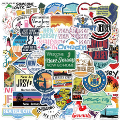 New Jersey State Landscape Travel Stickers - Waterproof Decals for Kids, Motorcycle, Laptop, Refrigerator (ONLINE ORDER ONLY)