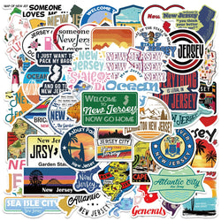 New Jersey State Landscape Travel Stickers - Waterproof Decals for Kids, Motorcycle, Laptop, Refrigerator (ONLINE ORDER ONLY)