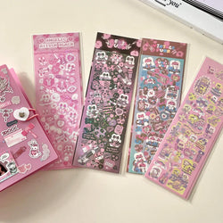 Korean ins Cute Punk Rock Bunny Stickers Hand Account Idol Card DIY Material Decorative Sticker Personalized Kawaii Stationery (Online Order Only)