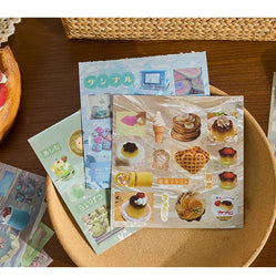 30 Pages Cute Retro Food Die-cut Sticker Book Y2K Sticker Journal Handbook Scrapbooking Kawaii Decoration Sticker Kids Gift (ONLINE ORDER ONLY)