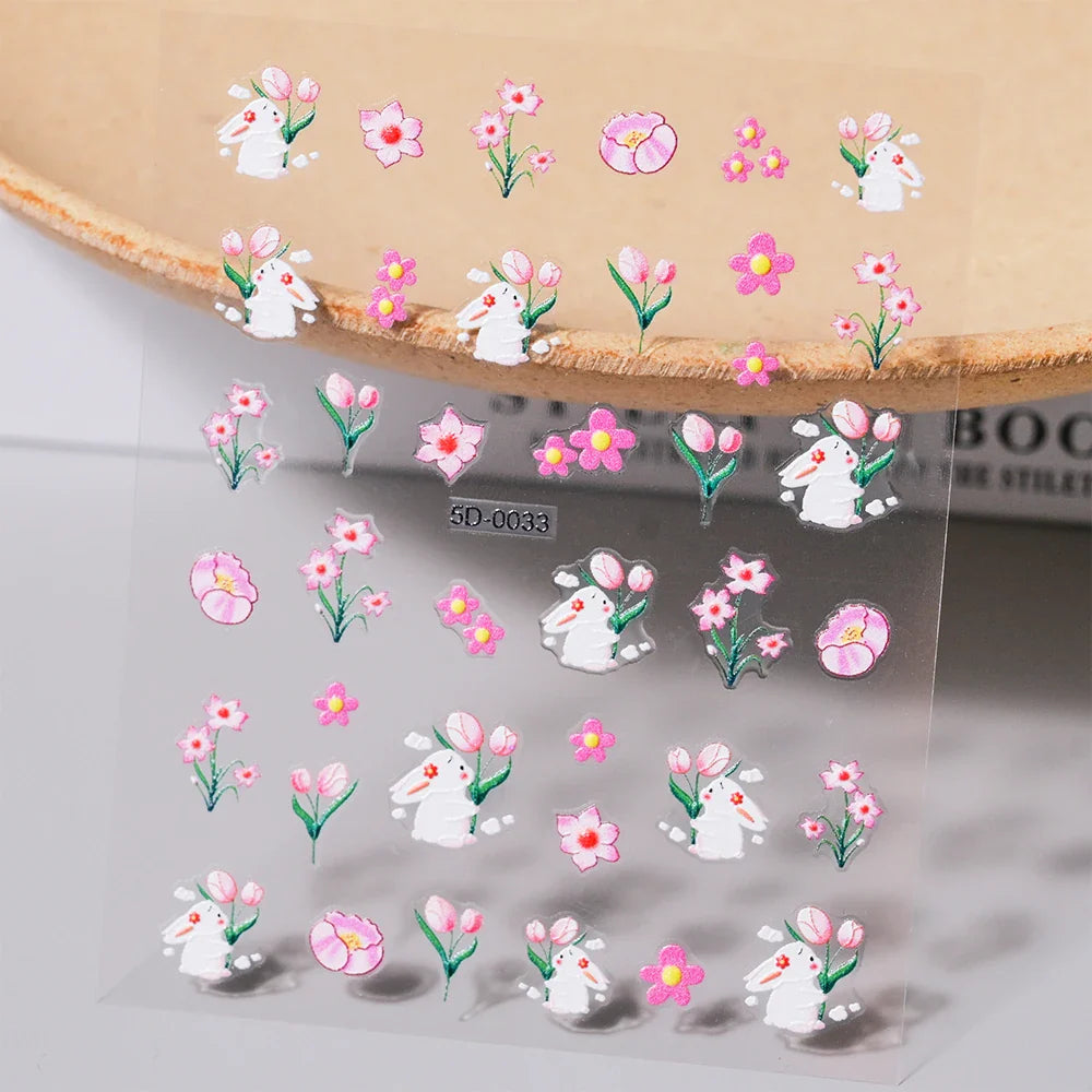 1Sheet Valentine's Day Decals 5D Nail Art Stickers Heart Self-Adhesive Slider Love Letters DIY Manicure Accessories "Dopamine" % (ONLINE ORDER ONLY)