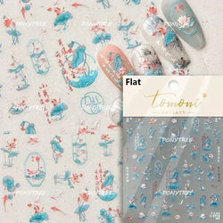 Hot Stamping Laser Shell Conch Starfish Pearl Whale Coral Dolphin Summer Beach Sea Wave Jellyfish Bubble Nail Art Stickers Decal (ONLINE ORDER ONLY)