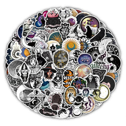 10/30/50/110pcs Cool Witch Moon Gothic Cartoon Stickers Aesthetic Decals Skateboard Laptop Guitar Phone Graffiti Sticker Kid Toy (ONLINE ORDER ONLY)