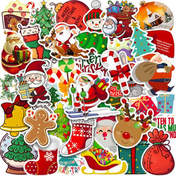 Cartoon Christmas Santa Stickers for Laptop, Luggage, Phone, Scrapbook, Guitar, Car - 10/30/50PCS (Online Order Only)