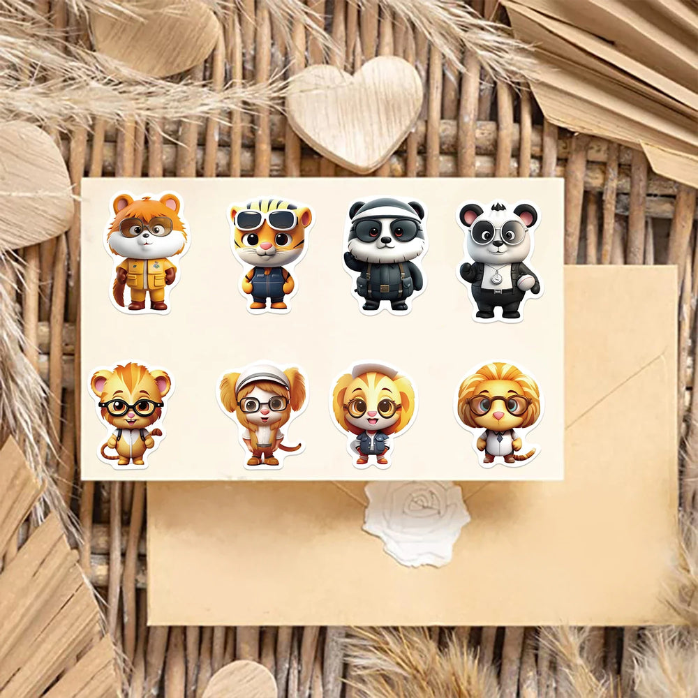 50pcs Professional Animals With Glasses Stickers Cute Decals Decoration DIY Skateboard Scrapbook Laptop Fridge Car Kids Toy (ONLINE ORDER ONLY)