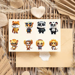 50pcs Professional Animals With Glasses Stickers Cute Decals Decoration DIY Skateboard Scrapbook Laptop Fridge Car Kids Toy (ONLINE ORDER ONLY)