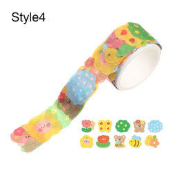 100PCs/Roll Masking Washi Tape Mushroom Butterfly Flower Adhesive Tape Stationery Decoration DIY Scrapbooking Sticker Label (ONLINE ORDER ONLY)