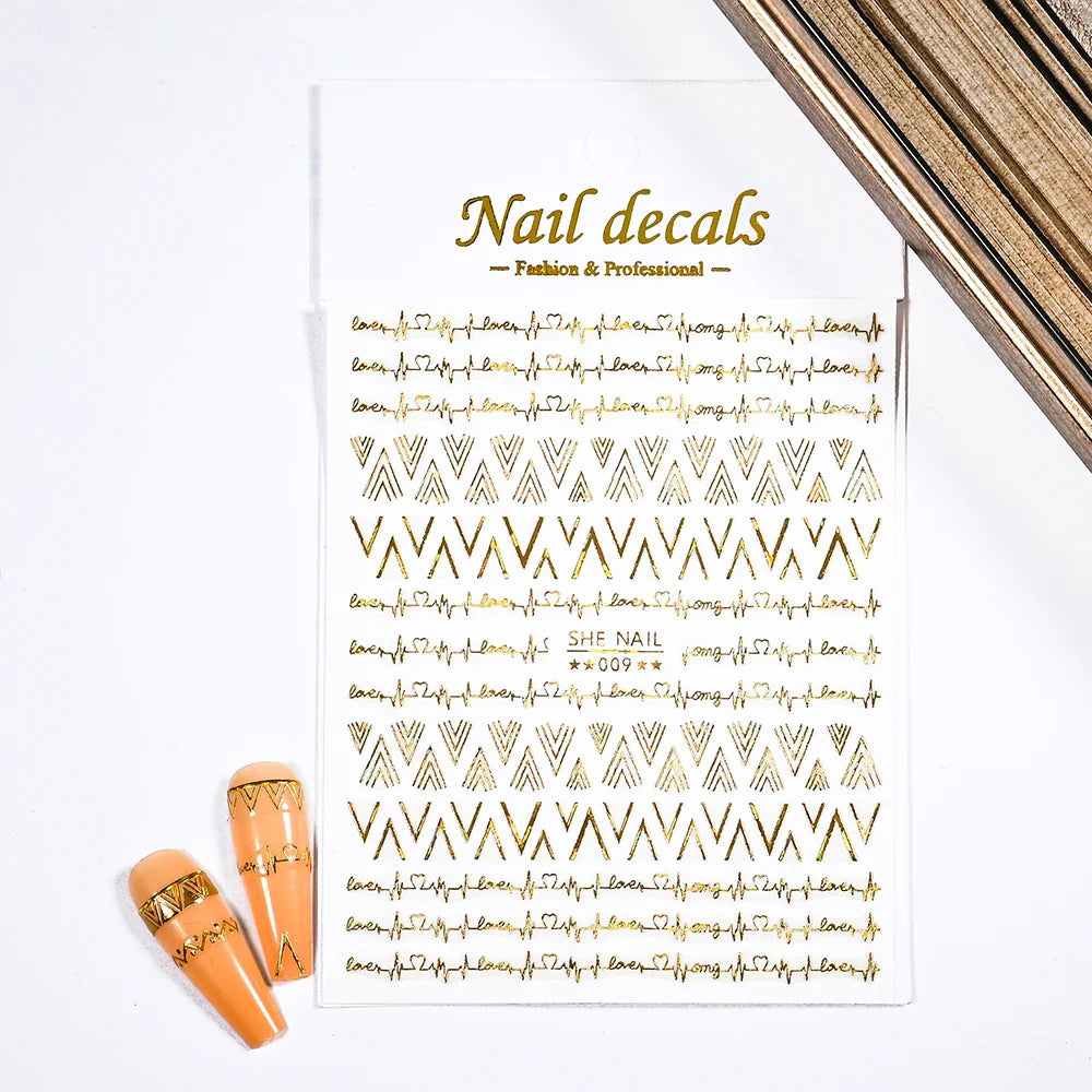 1PC Heart Love Design 3D Nail Art Sticker English Letter Self-Adhesive Slider Valentine's Day DIY Manicure Tips Accessories Tool (ONLINE ORDER ONLY)