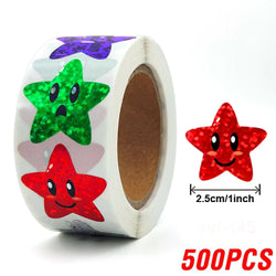 100-500pcs Glitter Star Stickers for Kids School Teacher Reward Sticker Party Decor Small Business Label Scrapbooking Stickers (Online Order Only)