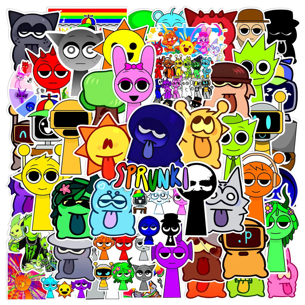 Incredibox Sprunki Stickers 10/30/50PCS Music Game Decals for Phone Laptop Guitar Bike Car (Online Order Only)