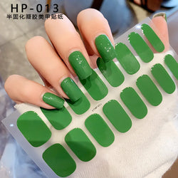 Nude Pink French Semi-Cured Gel Nail Patch Slider Adhesive Waterproof Long Lasting Full Cover Gel Nail Sticker UV Lamp Needed *^ (ONLINE ORDER ONLY)