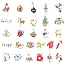 10/27PCS Cute Tree Santa Claus Stickers Merry Christmas Decoration Sticker Packs (Online Order Only)