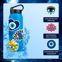 10/30/50pcs Cool Turkish Evil Eye Cartoon Stickers Skateboard Laptop Motorcycle Luggage Phone Car Graffiti Sticker Decal Kid Toy (ONLINE ORDER ONLY)