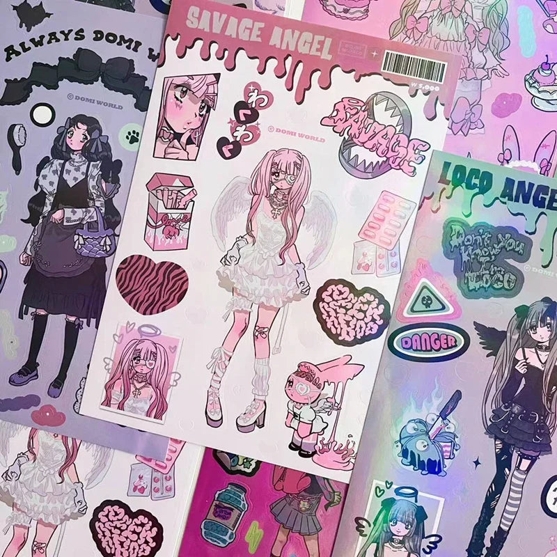 Korean ins Sweet Cool Girl Sticker Diary Scrapbooking DIY Album Decoration Sticker Aesthetic Stationery Art Supplies Personalizd (ONLINE ORDER ONLY)