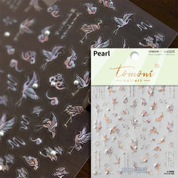 Charming Blue Sparrow Feather Rhinestone Wings Peacock Sparrow Dreamy Jelly Stars Self Adhesive Nail Art Stickers Manicure Decal (ONLINE ORDER ONLY)