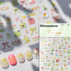 Bowknot Bear Cake Chocolates Food Star Cherry Apple Cook Love Heart Adhesive Nail Art Sticker Rhinestone Reliefs Manicure Decal (ONLINE ORDER ONLY)