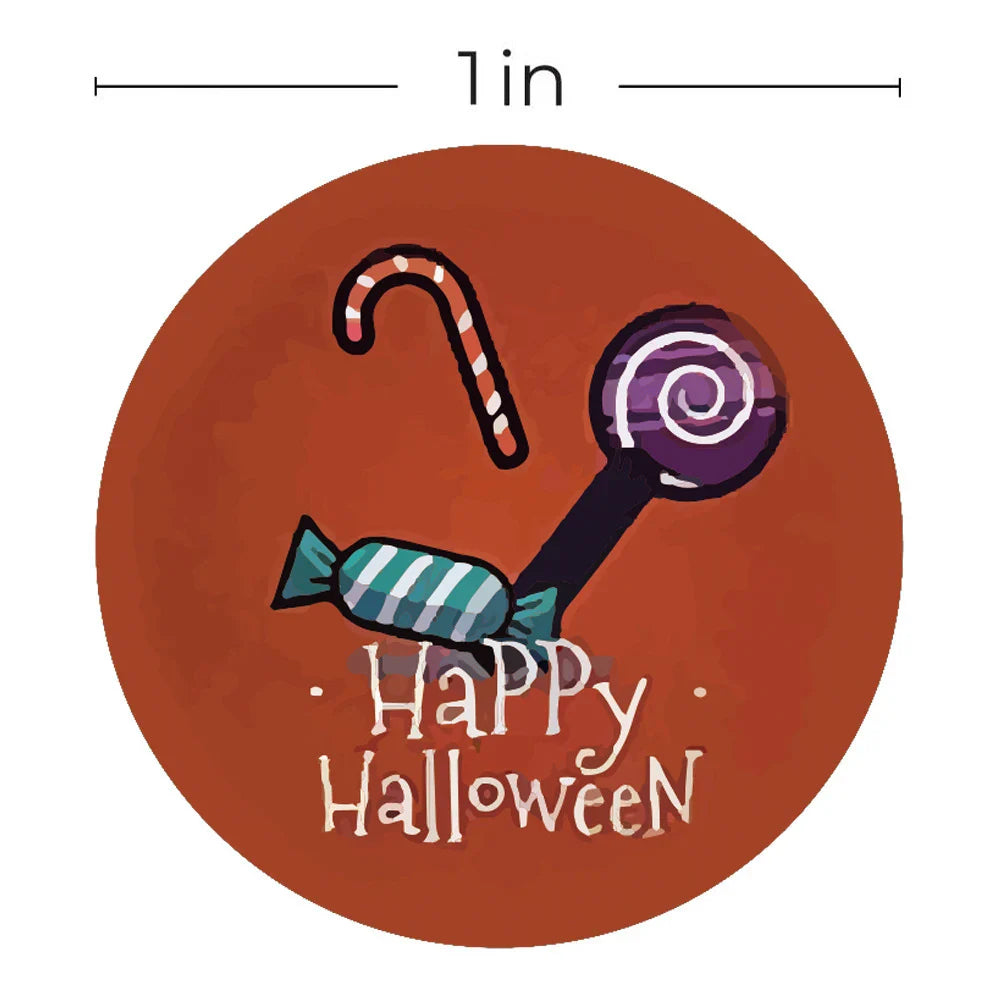 100-500pcs Halloween Pumpkin Face Sticker Label Ghost Party Decor Scrapbooking DIY Gift Packaging Sealing Sticker Labels (Online Order Only)