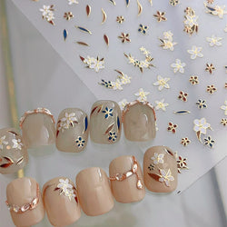 Retro Mini Flower Vintage Leaves Hot Stamping Petal Daisy Delicate Chic Self Adhesive Nail Art Stickers Manicure Decal Wholesale (ONLINE ORDER ONLY)