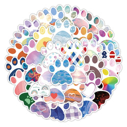 10/50Pcs Cute Dog Paw Stickers for Scrapbooking Phone Stationery Laptop Aesthetic Kawaii Sticker Pack Scrapbooking Material (Online Order Only)