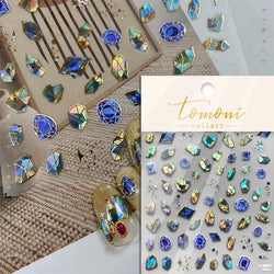 Shiny Colorful Color Block Fragment Square Fragment Grid Rhombus 3D Self Adhesive Nail Art Stickers Rhinestone Manicure Decals (Online Order Only)