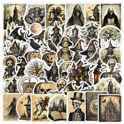 Horror Witch Skull Stickers Decals Waterproof for Skateboard Car Laptop Phone Motorcycle (Online Order Only)