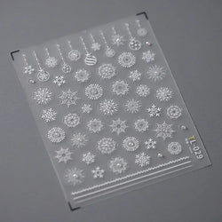 Bronzing Jelly Laser Snowflake Christmas Hot 5D Soft Embossed Relief Self Adhesive Nail Art Decoration Sticker 3D Manicure Decal (ONLINE ORDER ONLY)