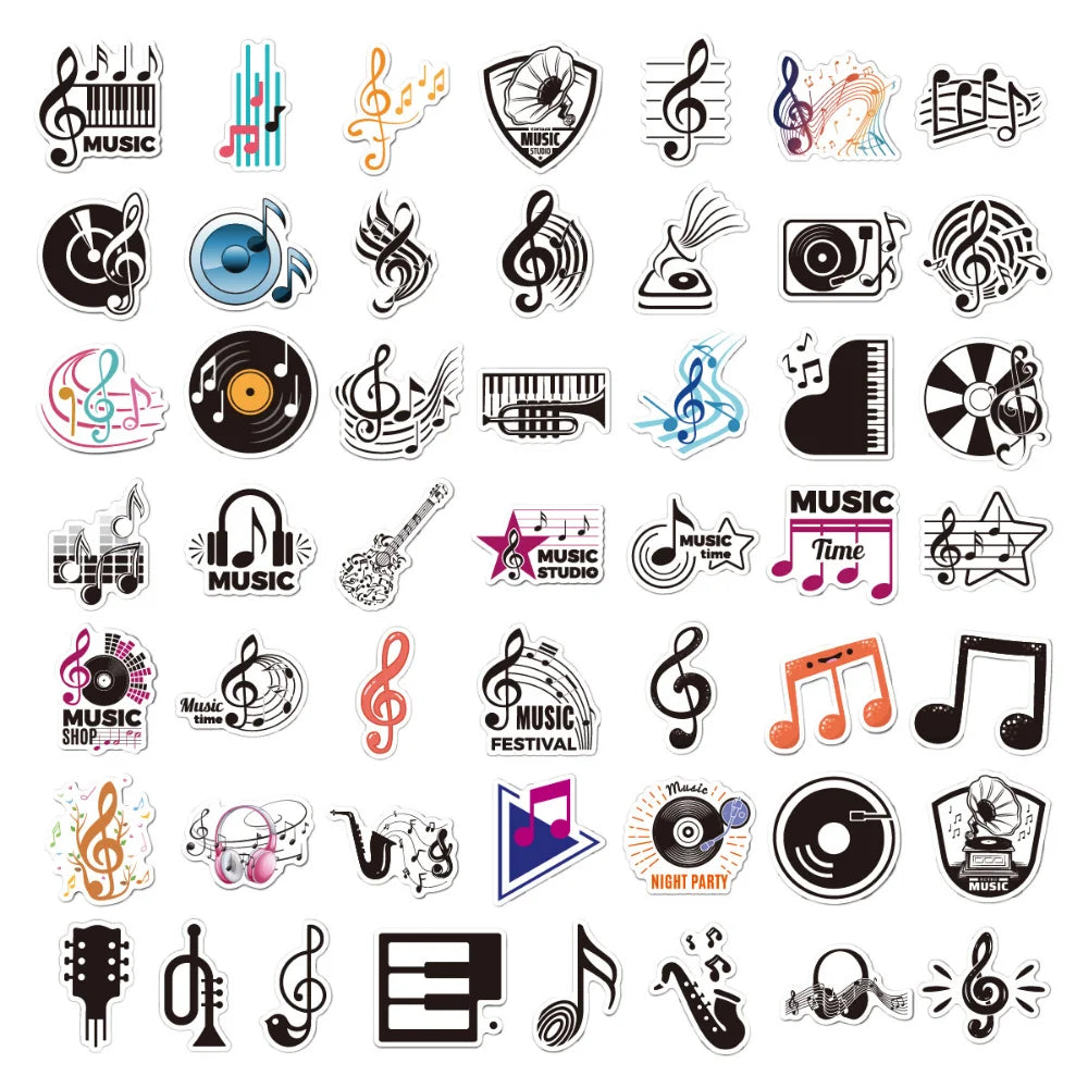 10/50Pcs Motivational Music Stickers Inspirational Phrases DIY Waterproof Phone Notebook Guitar Car Bike Wall Graffiti Decals (Online Order Only)