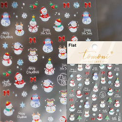 Dressy Embossment Colorful Gradient Snowflakes Laser Silver Christmas Tree Winter Bowknot Santa Nail Art Stickers Manicure Decal (Online Order Only)