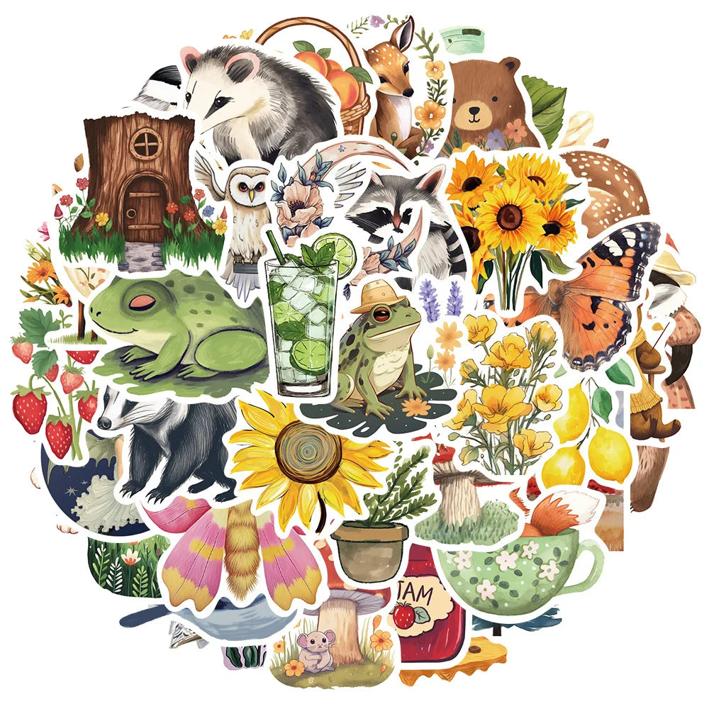 Cartoon Magic Forest Stickers for Suitcase, Skateboard, Laptop, Phone, DIY Decal (ONLINE ORDER ONLY)