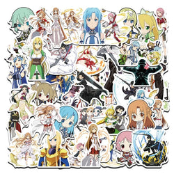 50pcs Sword Art Online Anime Stickers for Luggage, Water Cup, Phone, Laptop, Car, Scooter, Fridge (Online Order Only)