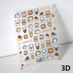 Sweet Cookies Biscuit Snack Delicious Doughnut Savoury Food Bicky Croissant Cheese Pudding Baguette Chic Nail Art Stickers Decal (ONLINE ORDER ONLY)