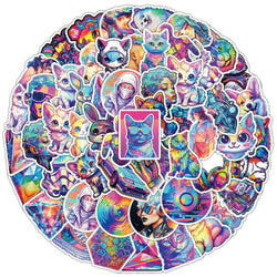 50Pcs Cyberpunk Style Symphony Series Graffiti Stickers Suitable for Laptop Helmets Desktop Decoration DIY Stickers Toys (Online Order Only)