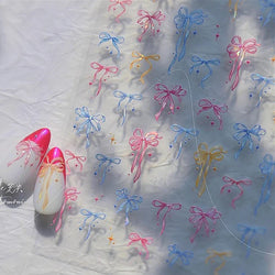 Chic Shiny Bowknot Colorful Ribbon Stars Heart Butterfly Flower Delicate Romantic Nail Art Stickers Decoration Manicure Decals (Online Order Only)