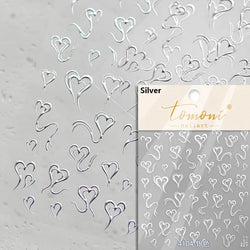 Flat Small Pink Brown Halo Dyeing Love Heart Geometric Leopard Shiny Jelly Chic Embossed Relief Nail Art Stickers Manicure Decal (Online Order Only)