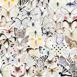White Butterfly Cartoon Stickers for Luggage, Guitar, Fridge, Laptop - 10/30/50PCS (Online Order Only)