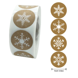 100-500pcs Round Christmas Stickers 6 Styles Snowflake Holiday Sticker Halloween Cute Lable For Scrapbooking Stationery Sticker (Online Order Only)