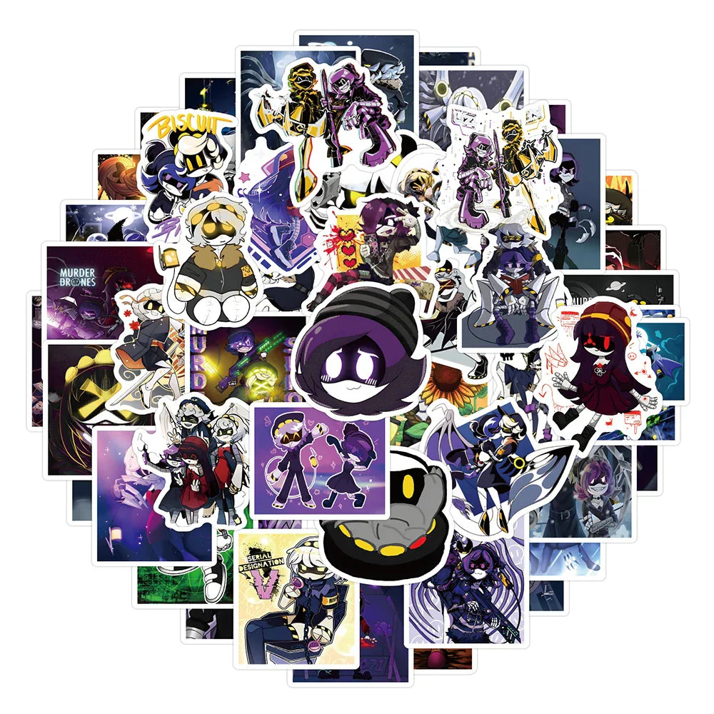 Murder Drones Anime Stickers Pack - Waterproof, DIY for Phone, Skateboard, Laptop, Guitar, Fridge (Online Order Only)