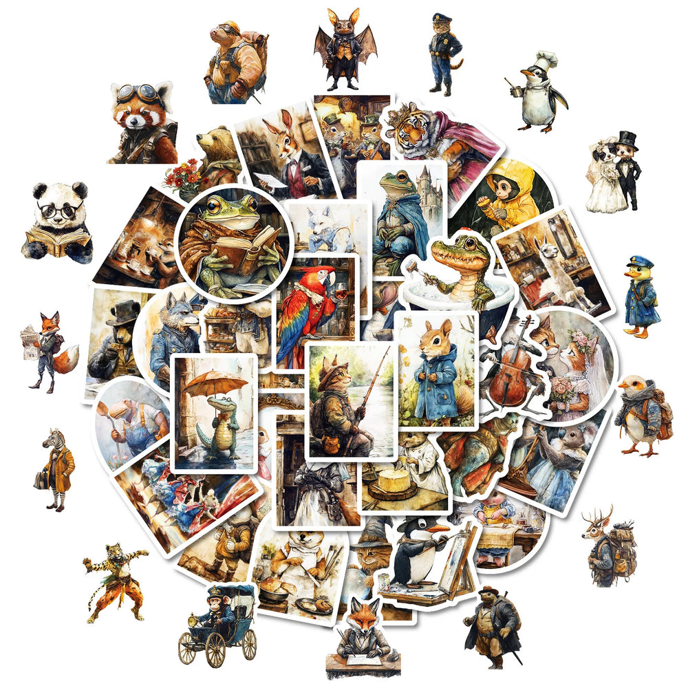 Cartoon Animal Stickers PVC Waterproof Skateboard Notebook Graffiti Toy (Online Order Only)