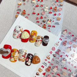 Cute Bowknot Dog Puppy Bear Strawberry Cake Fruit Juice Coffee Desserts Corgi Cherry Adhesive Nail Art Stickers Manicure Decals (ONLINE ORDER ONLY)
